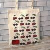 Cherry Canvas Tote Bag: Hand-Drawn Fruit Art, Summer Market Bag – Totes – Handmade By Shessocrafty Goods