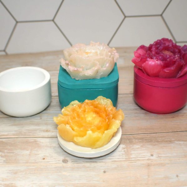 Floral Ring Box With Lid - Decorative Jewelry Storage - Concrete Stash Box – Home Decor – Handmade By Shessocrafty Goods