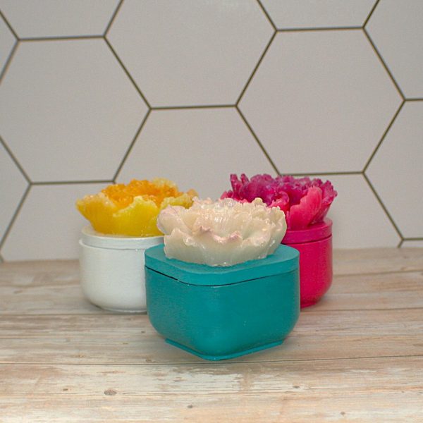 Floral Ring Box With Lid - Decorative Jewelry Storage - Concrete Stash Box – Home Decor – Handmade By Shessocrafty Goods