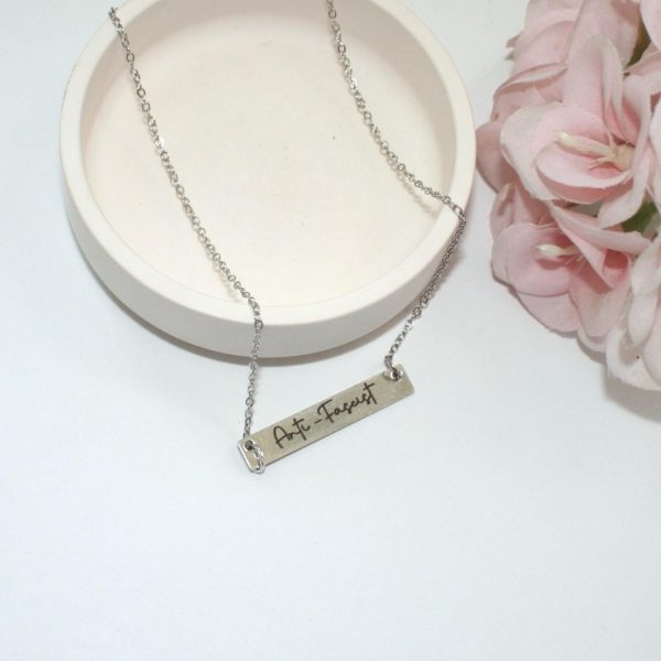Anti-Fascist Bar Necklace, Stainless Steel Resistance Jewelry - Activist Gift, Leftist Political Pendant, Punk Engraved Charm – Jewelry – Handmade By Shessocrafty Goods
