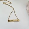 Anti-Fascist Bar Necklace, Stainless Steel Resistance Jewelry - Activist Gift, Leftist Political Pendant, Punk Engraved Charm – Jewelry – Handmade By Shessocrafty Goods