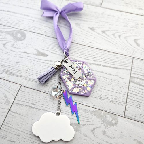 Opalite Inspired Ornament — Custom Engraved • Glow in the Dark • Glitter Resin Gem • Holiday Tree Ornament – Ornaments – Handmade by ShesSoCrafty Goods