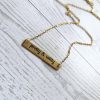Pretty &Amp; Witty Necklace • 18K Gold Pvd Or Satin Stainless Steel • Tarnish-Proof Bar Jewelry – Jewelry – Handmade By Shessocrafty Goods