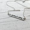 Pretty &Amp; Witty Necklace • 18K Gold Pvd Or Satin Stainless Steel • Tarnish-Proof Bar Jewelry – Jewelry – Handmade By Shessocrafty Goods