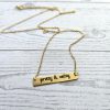 Pretty &Amp; Witty Necklace • 18K Gold Pvd Or Satin Stainless Steel • Tarnish-Proof Bar Jewelry – Jewelry – Handmade By Shessocrafty Goods