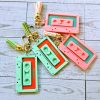 Showgirl Era Cassette Keychain – Personalized Retro Mixtape Bag Charm with Tassel – Keychains – Handmade by ShesSoCrafty Goods