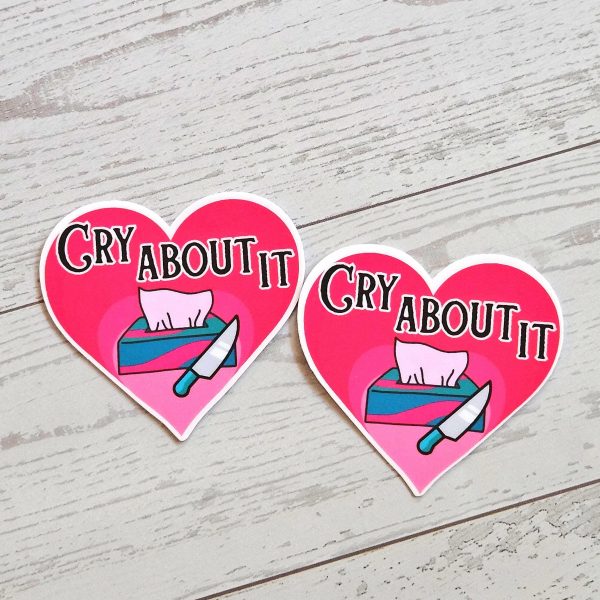 il_fullxfull.7629608591_rssl Cry About It Heart Sticker: Feminist Vinyl, Waterproof Laminated 2&Quot; – Say It Louder – Handmade By Shessocrafty Goods
