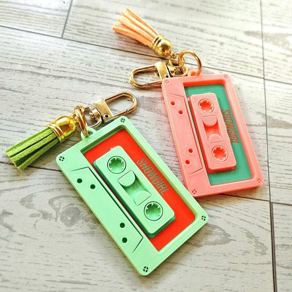 il_fullxfull.7629608815_632k Showgirl Era Cassette Keychain – Personalized Retro Mixtape Bag Charm With Tassel – Keychains – Handmade By Shessocrafty Goods