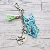 Showgirl Era Bodysuit Keychain – Rhinestone Bag Charm, Pink Blue Or Purple – Keychains – Handmade By Shessocrafty Goods