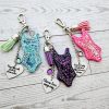 Showgirl Era Bodysuit Keychain – Rhinestone Bag Charm, Pink Blue Or Purple – Keychains – Handmade By Shessocrafty Goods