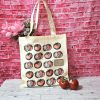 Tomato Tote Bag: Hand-Colored Canvas Grocery Bag With Leatherette Patch – Totes – Handmade By Shessocrafty Goods