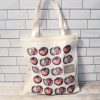 Tomato Tote Bag: Hand-Colored Canvas Grocery Bag With Leatherette Patch – Totes – Handmade By Shessocrafty Goods