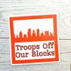Baltimore Protest Sticker: Anti-Occupation Vinyl Decal - Orange Skyline – Stickers – Handmade by ShesSoCrafty Goods