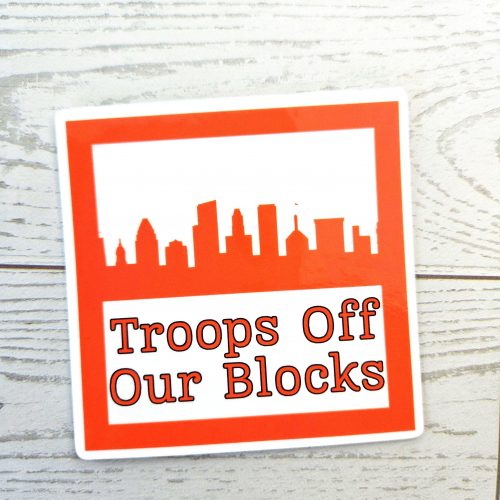 Baltimore Protest Sticker: Anti-Occupation Vinyl Decal - Orange Skyline – Stickers – Handmade by ShesSoCrafty Goods