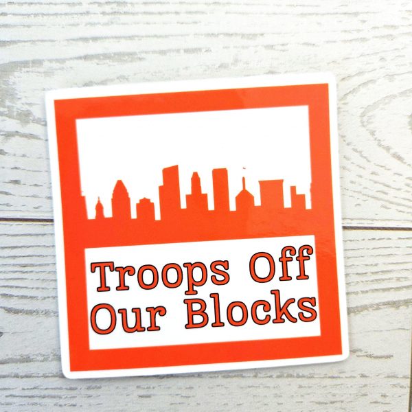 Baltimore Protest Sticker: Anti-Occupation Vinyl Decal - Orange Skyline – Stickers – Handmade By Shessocrafty Goods