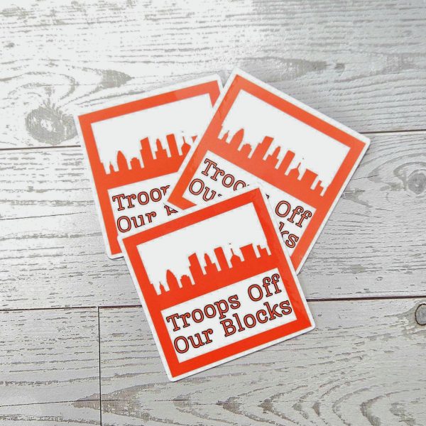 Baltimore Protest Sticker: Anti-Occupation Vinyl Decal - Orange Skyline – Stickers – Handmade By Shessocrafty Goods