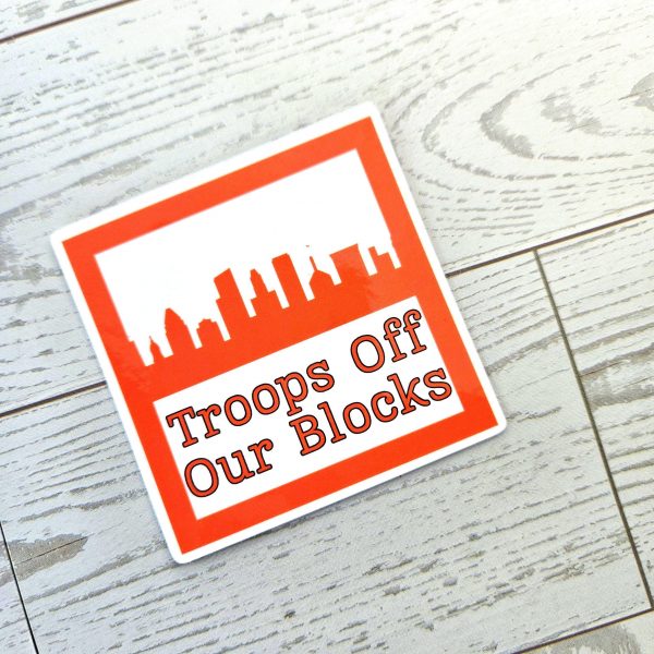 Baltimore Protest Sticker: Anti-Occupation Vinyl Decal - Orange Skyline – Stickers – Handmade By Shessocrafty Goods