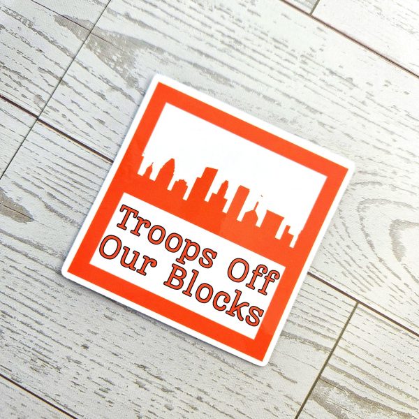 Baltimore Protest Sticker: Anti-Occupation Vinyl Decal - Orange Skyline – Stickers – Handmade By Shessocrafty Goods