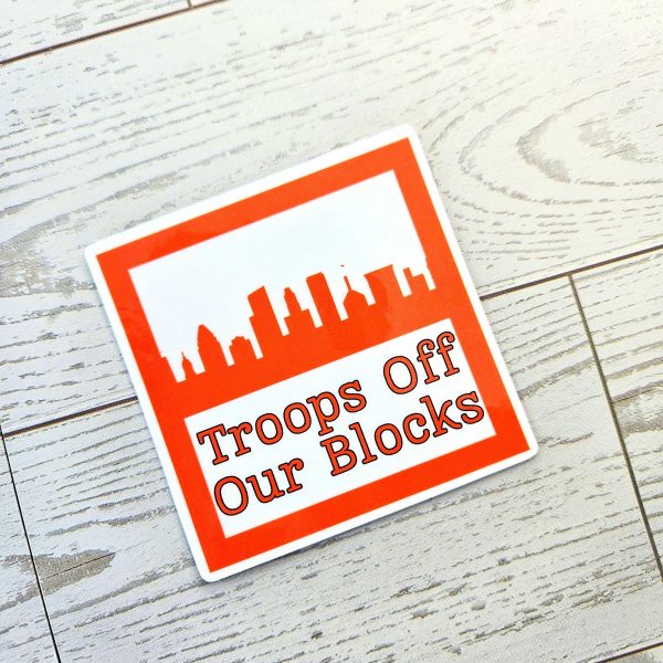 Baltimore Protest Sticker: Anti-Occupation Vinyl Decal - Orange Skyline – Stickers – Handmade By Shessocrafty Goods