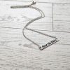 Fear No Man Necklace – Feminist Jewelry Gift – Stainless Steel Bar Pendant With Black Engraving – Jewelry – Handmade By Shessocrafty Goods