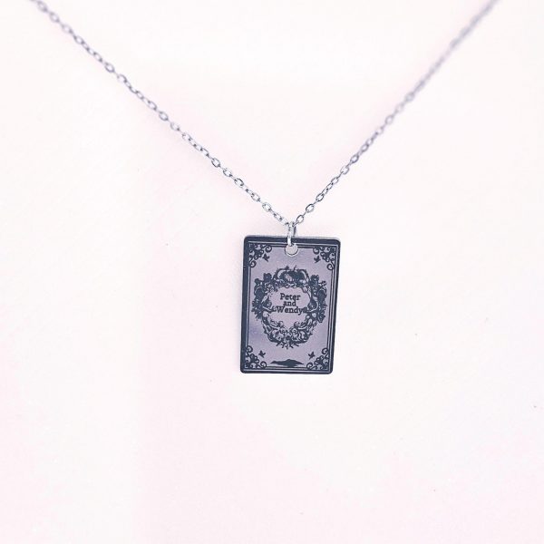 Engraved Peter And Wendy Book Necklace – Stainless Steel Literary Jewelry – Bookish – Handmade By Shessocrafty Goods
