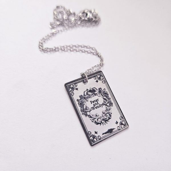 Engraved Peter And Wendy Book Necklace – Stainless Steel Literary Jewelry – Bookish – Handmade By Shessocrafty Goods