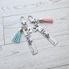 Personalized Bestie Keychain • Stainless Steel Engraved Tag With Initial Heart &Amp; Tassel – Keychains – Handmade By Shessocrafty Goods