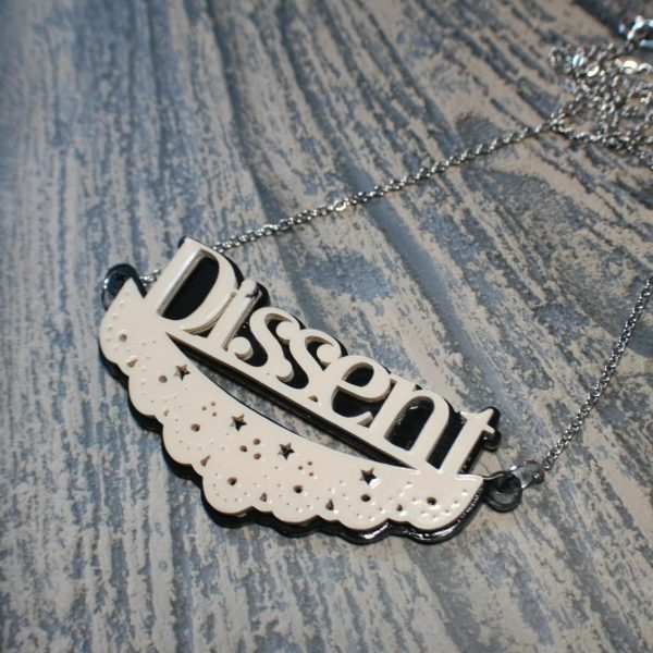 il_fullxfull.7629614043_pbps Silver Rbg Dissent Collar Necklace - Feminist Statement Jewelry – Jewelry – Handmade By Shessocrafty Goods