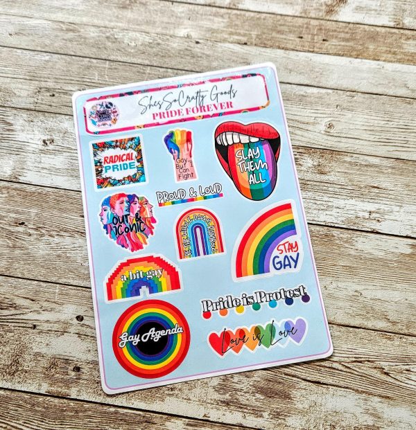 Pride Sticker Sheet: 11-Pack Vinyl Gay Pride Decals (Matte Or Holo) – Say It Louder – Handmade By Shessocrafty Goods