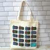 Sardine Canvas Tote Bag: Retro Sun &Amp; Salt Beach Market Bag – Totes – Handmade By Shessocrafty Goods
