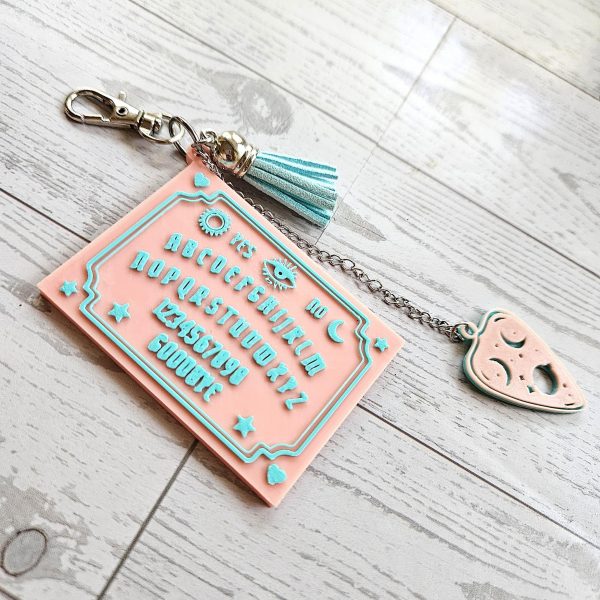 il_fullxfull.7629617227_eqqi-1 Talking Board Bag Charm – Divination-Inspired 3D Printed Keychain With Planchette – Keychains – Handmade By Shessocrafty Goods