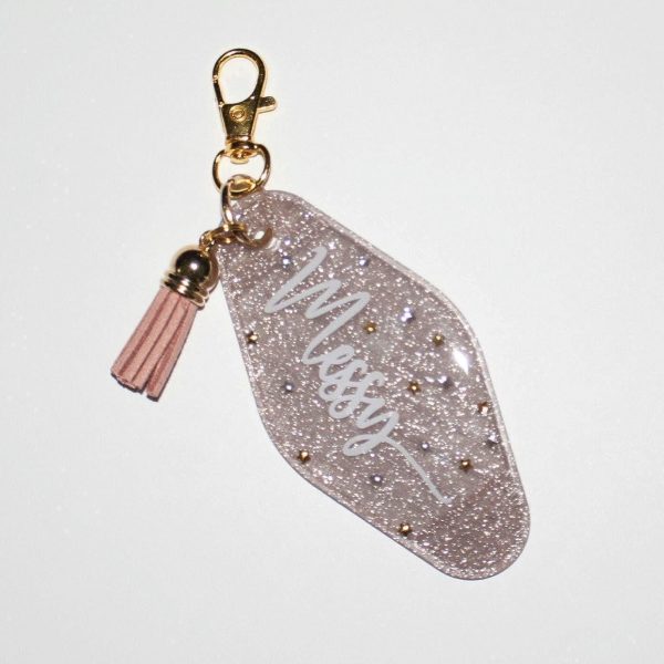 il_fullxfull.7629617313_s06d-1 Sparkling Bronze Messy Queen Keychain With Glitter &Amp; Stars - Durable, Shiny, Stylish Accessory – Keychains – Handmade By Shessocrafty Goods