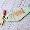 il_fullxfull.7629617429_m02l Rhinestone Showgirl Motel Keychain: Mint Green Glitter Resin Key Tag - Choose Style And Attachment – Keychains – Handmade By Shessocrafty Goods