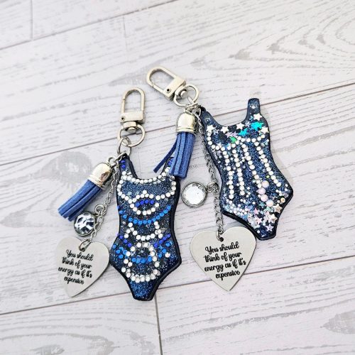 Eras Personalized Bodysuit Bag Charm: Midnight Sparkle Rhinestone Keychain, Custom Purse Accessory – Keychains – Handmade by ShesSoCrafty Goods