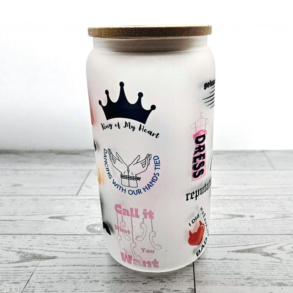 il_fullxfull.7629618951_ee4a-1 Rep Glass Can Cup: 16Oz Iced Coffee Cup With Bamboo Lid – Tumblers &Amp; Water Glasses – Handmade By Shessocrafty Goods