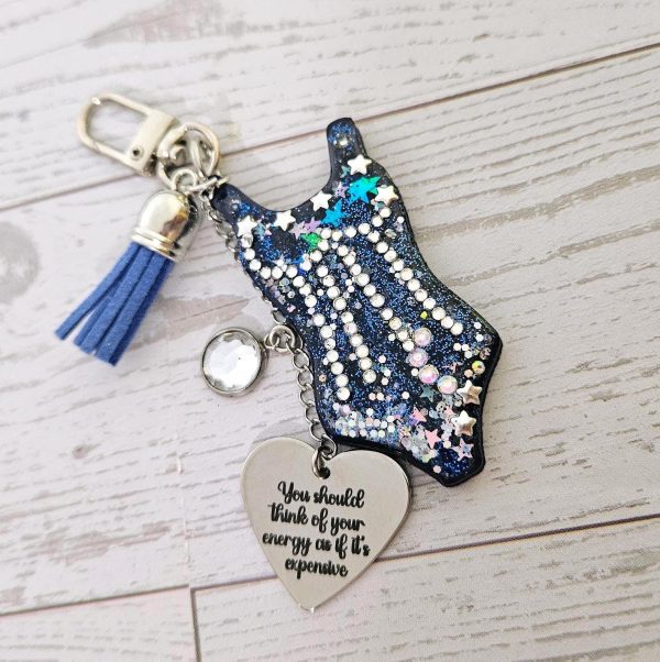 Eras Personalized Bodysuit Bag Charm: Midnight Sparkle Rhinestone Keychain, Custom Purse Accessory – Keychains – Handmade By Shessocrafty Goods