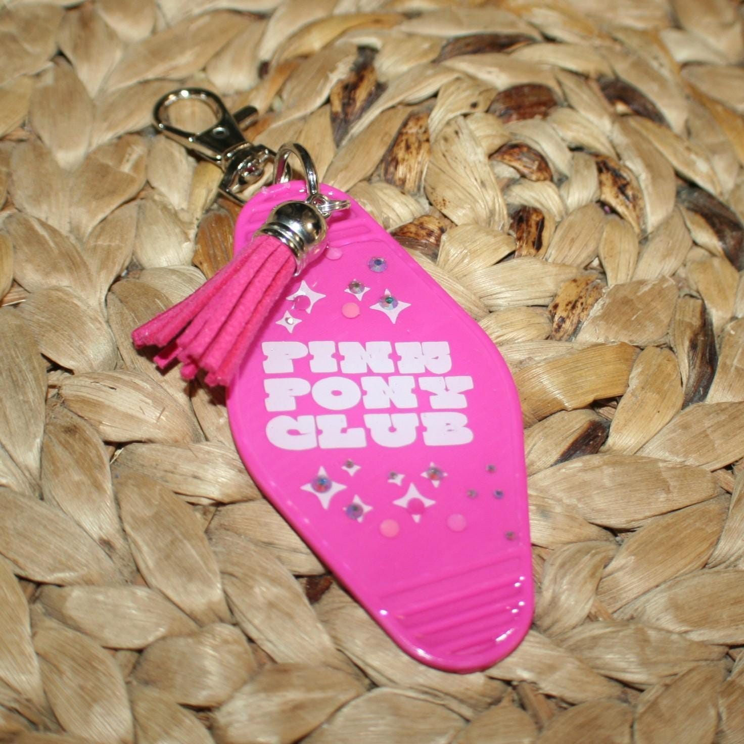 Pink Pony Club Motel Keychain: Rhinestone Tassel, Chappell Roan Inspired Pink Pony Club Motel Keychain: Rhinestone Tassel, Chappell Roan Inspired – Keychains – Handmade By Shessocrafty Goods
