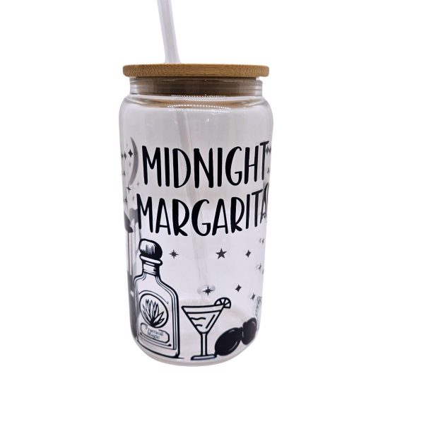 il_fullxfull.7629619821_33rs-1 Midnight Margaritas Glass Cup - Practical Magic Inspired Beer Can Tumbler For Iced Coffee &Amp; Halloween – Tumblers &Amp; Water Glasses – Handmade By Shessocrafty Goods