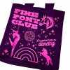 Pink Pony Club Tote Bag: Glow-In-The-Dark, Xl Capacity – Totes – Handmade By Shessocrafty Goods