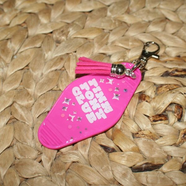 Pink Pony Club Motel Keychain: Rhinestone Tassel, Chappell Roan Inspired – Keychains – Handmade By Shessocrafty Goods
