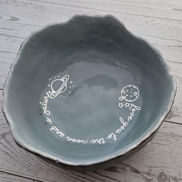 From The Moon To Saturn Decorative Bowl – Celestial Hand-Cast Home Decor – Decorative Trays – Handmade By Shessocrafty Goods