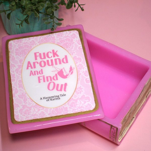 il_fullxfull.7629623677_8s6h-1 Resin Book Box: 'Fuck Around And Find Out - Handcrafted Storage For Book Lovers – Bookish – Handmade By Shessocrafty Goods