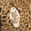 Good Luck Babe Keychain: Chic White Gold Design - Cream Tassel – Keychains – Handmade By Shessocrafty Goods