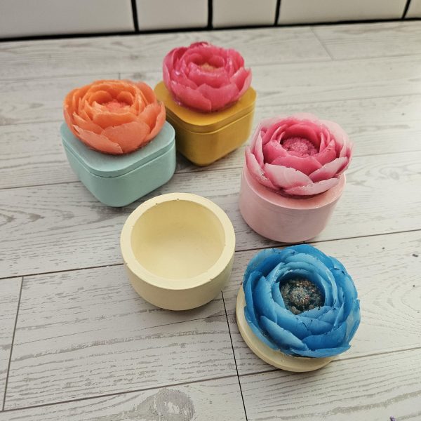 Hand Cast Mini Ring Box - Decorative Floral Trinket Dish – Home Decor – Handmade By Shessocrafty Goods