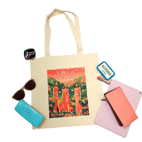 il_fullxfull.7629630327_59c6 Valley Of The Dolls Tote Bag, Retro 60S Canvas Book Lover Accessory – Bookish – Handmade By Shessocrafty Goods