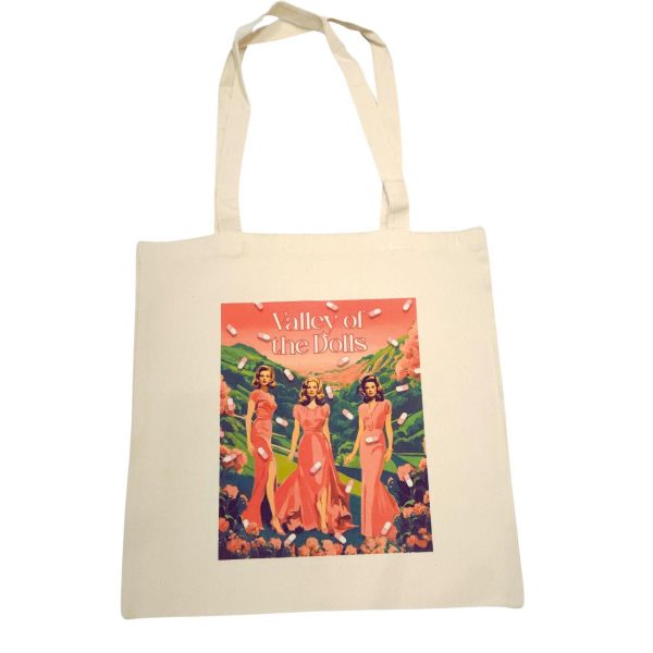 il_fullxfull.7629630427_dsyc Valley Of The Dolls Tote Bag, Retro 60S Canvas Book Lover Accessory – Bookish – Handmade By Shessocrafty Goods