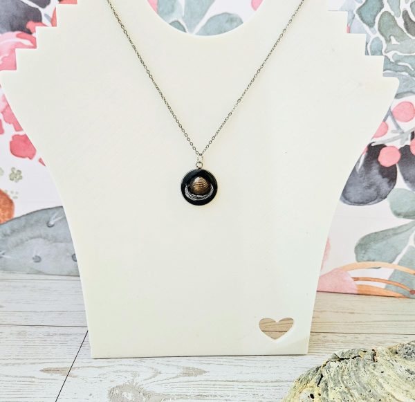 Real River Clam Shell Necklace – Handmade Coastal Pendant With Silver Tip – One Of A Kind – Jewelry – Handmade By Shessocrafty Goods