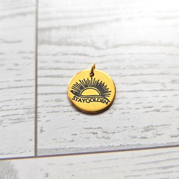 Stay Golden Sunburst Necklace, 18K Gold Pvd Stainless Steel, Waterproof – Bookish – Handmade By Shessocrafty Goods