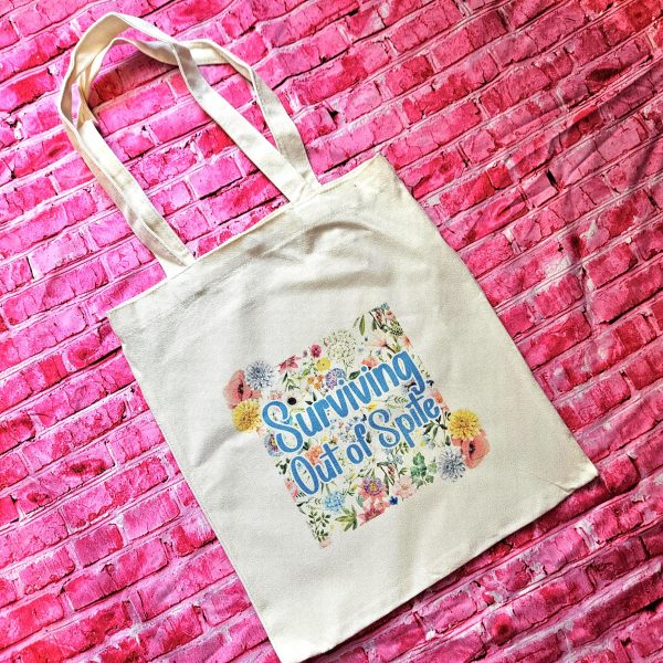 il_fullxfull.7668988590_7yk8 Surviving Out Of Spite Tote Bag - Funny Feminist Floral Canvas Bag – Say It Louder – Handmade By Shessocrafty Goods