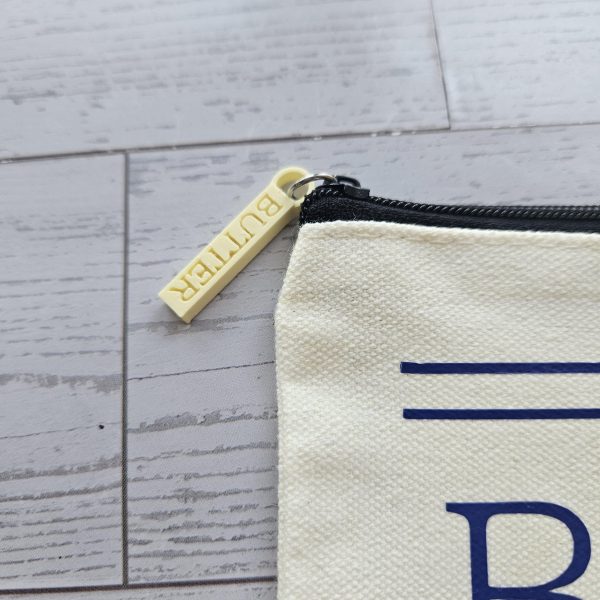 Butter Stick Canvas Zip Pouch, Retro Foodie Makeup Bag, 3D Printed Zipper Pull – Totes – Handmade By Shessocrafty Goods